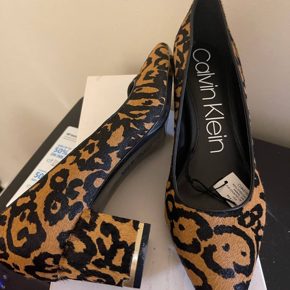 Brand New Calvin Klein Nita Leopard Hair shoes. Purchased from Macy’s.